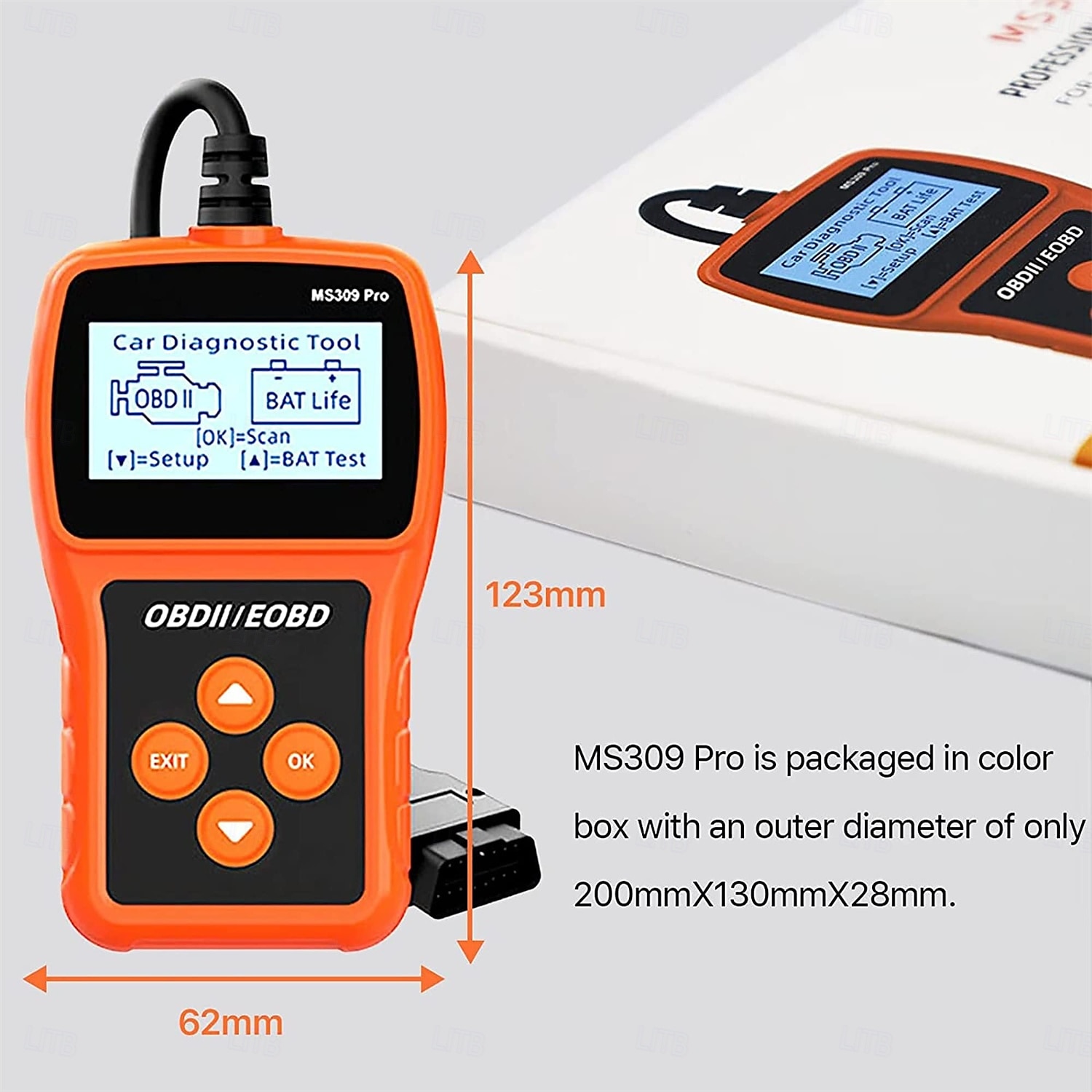 OBD2-Scanner, Codeleser, Batterietester, Autodiagnosetool mit vollständigen OBD-II-Funktionen, Motorfehlercodeleser, Scan-Tool mit LCD-Bildschirm 2025 - $29.99 –P5