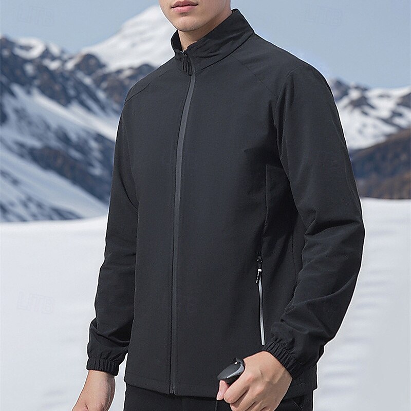 Hombre Chaqueta Softshell Chaqueta para senderismo Al aire libre Resistente al Viento Resistente al Agua Chaqueta cortavientos Viaje Gris oscuro Negro 2025 - $34.39 –P11