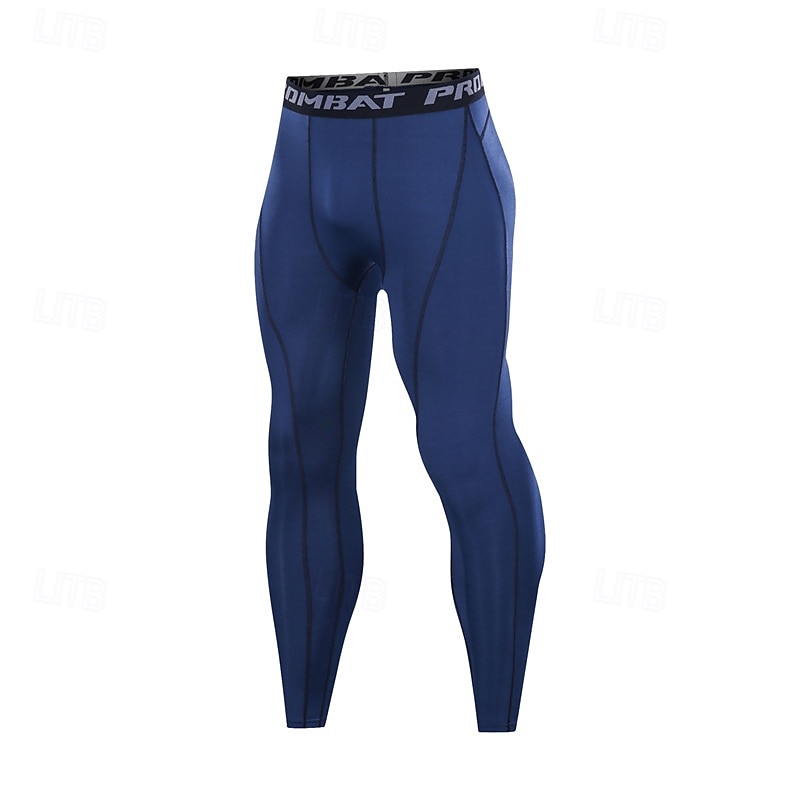 Hombre Leggings Running Leggings Retazos Capa base Exterior Deporte Deportivo Otoño Secado rápido Suave Compresión Reductor del Sudor Power Flex Maratón Corriendo Rutina de ejercicio Pitillo Ropa de 2025 - $13.19 –P5