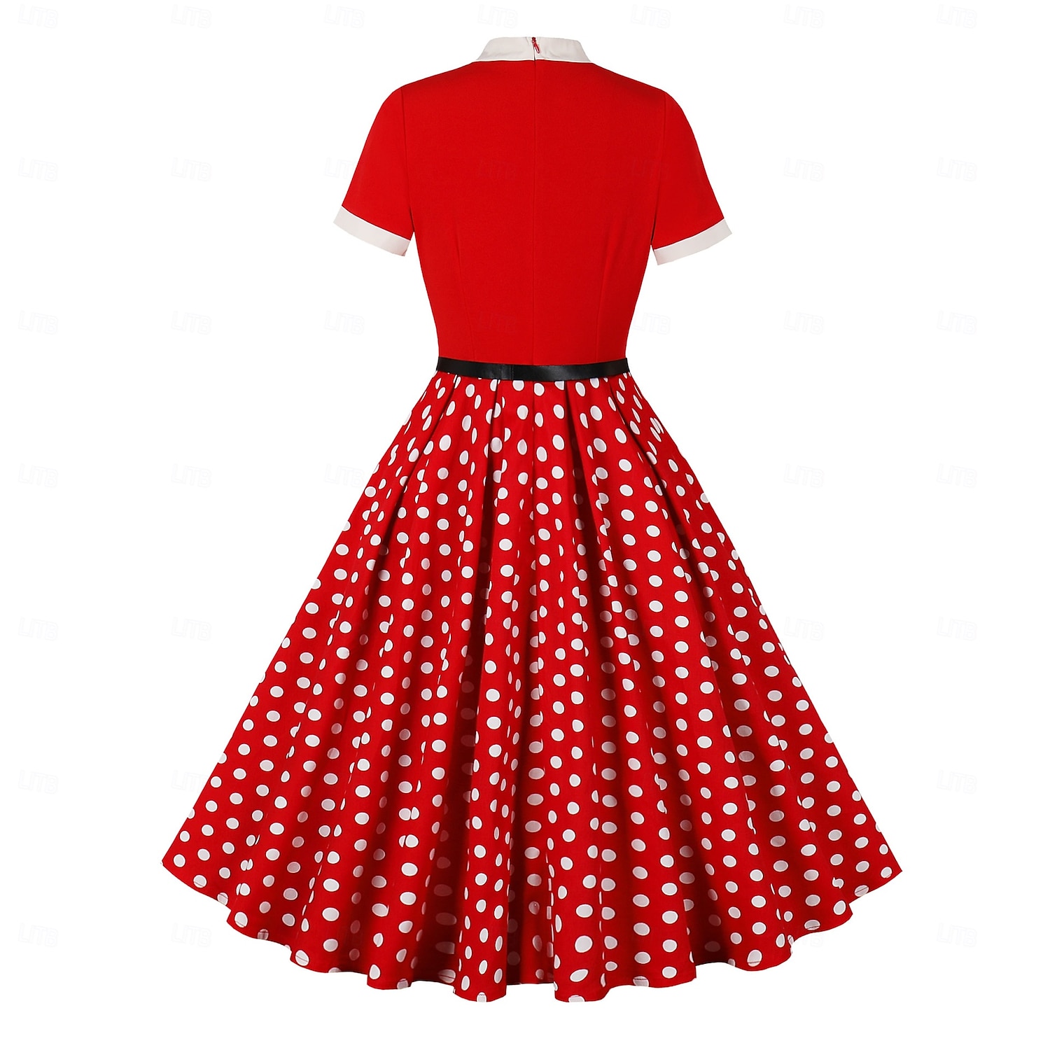 Retro Vintage Anos 50 Hepburn Vestidos Floral Poá Linha A Decote Redondo Fantasia Mulheres Carnaval Ano Novo Baile de Máscaras Casual / Diário Festa de Solteira Adulto Vestido de 2026 por $39.99 –P2