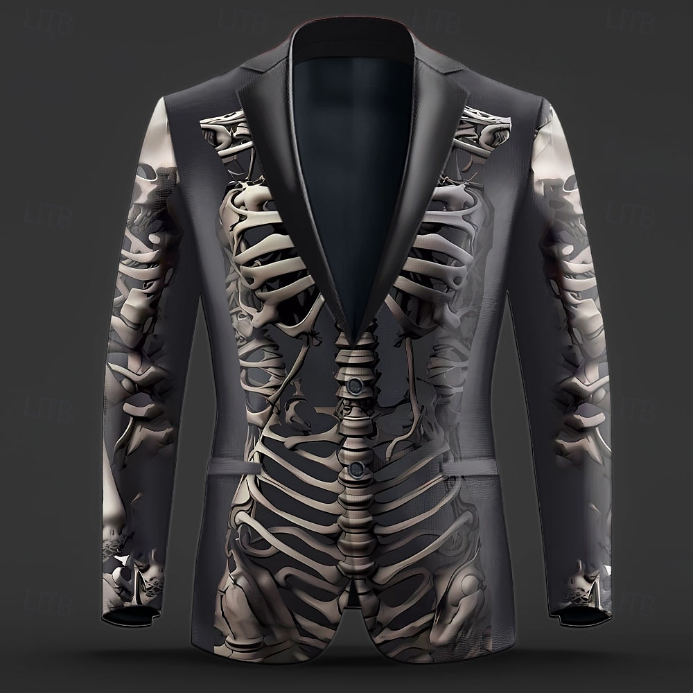 Homme Crânes cool manche longue Col Rabattu Artistique Sombre Performance Tenue de soirée Boutons Impression 3D Multi-poches de 2025 ? $73.99 –P2
