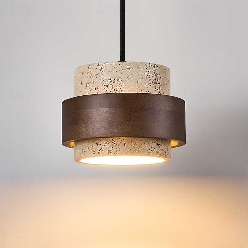 lampada a sospensione wabi-sabi lampada a sospensione da comodino lampada a sospensione rotonda in travertino lampada a sospensione retrò del 2025 a $160.99 –P4