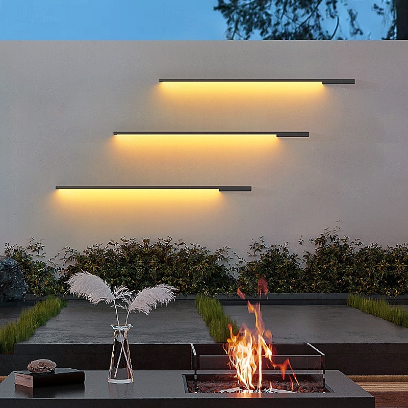Lâmpada de parede longa externa moderna à prova d'água para jardim de villa, lâmpada de varanda, lâmpada de pátio, lâmpada de tira longa de led, 1 luz, 110-240v, 20 w de 2025 por $207.49 –P10