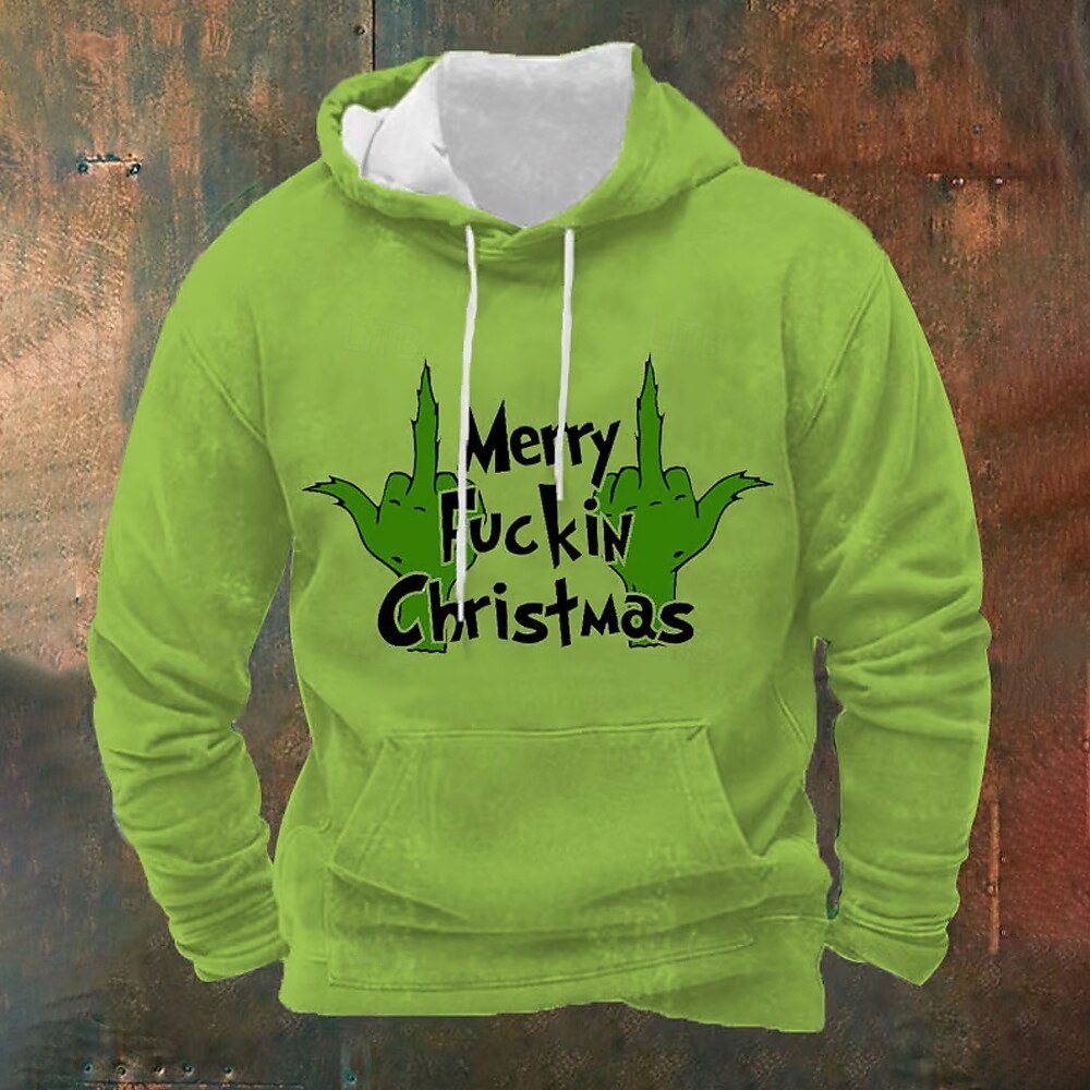 Sudadera con capucha navideña divertida para hombre, con estampado