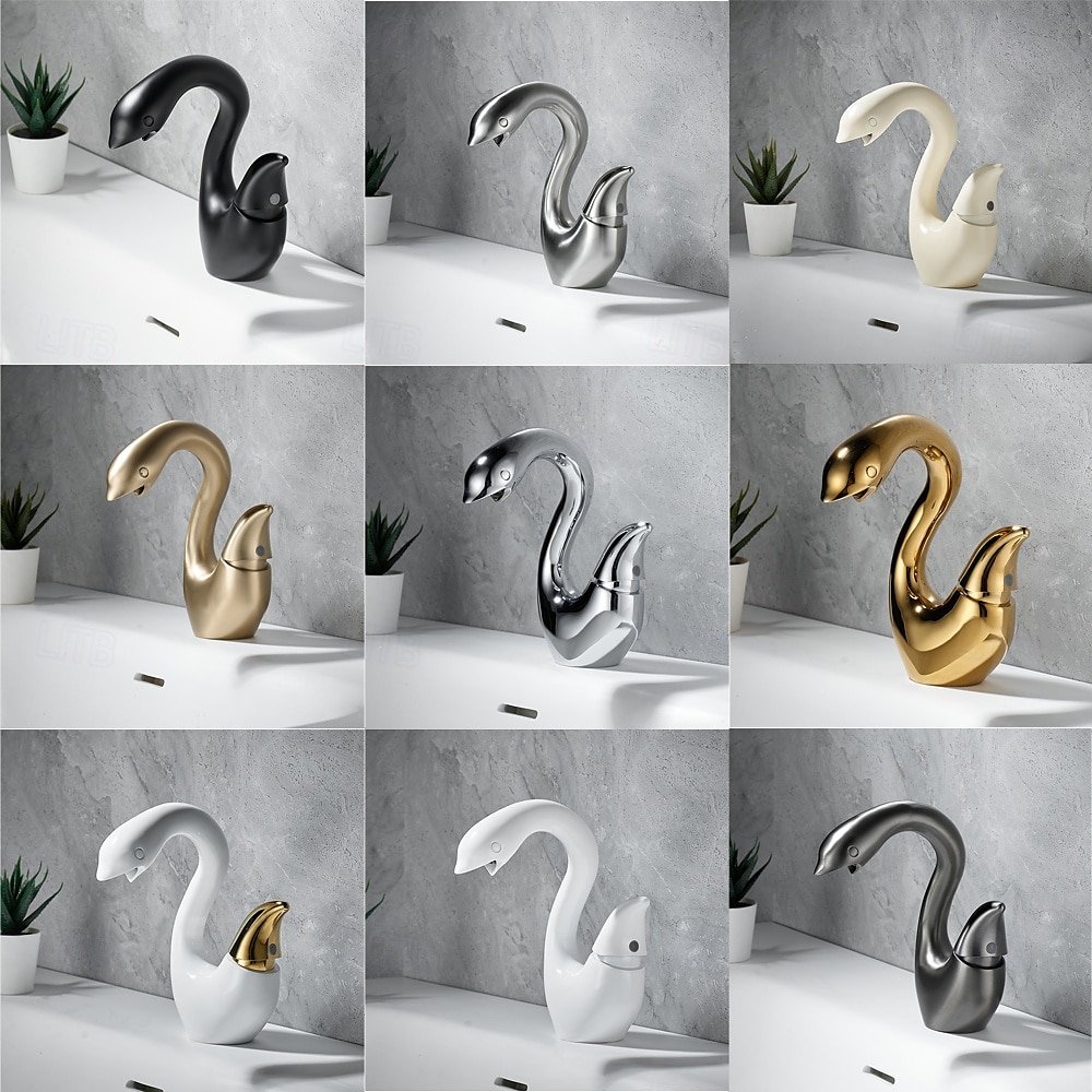 rubinetto a forma di cigno rubinetto miscelatore per lavabo rubinetto per lavabo rubinetto con maniglie singole rubinetto monoforo rubinetto per lavabo per bagno rubinetto miscelatore per acqua rubinetto per bagno cucina del 2025 a $145.99 –P4