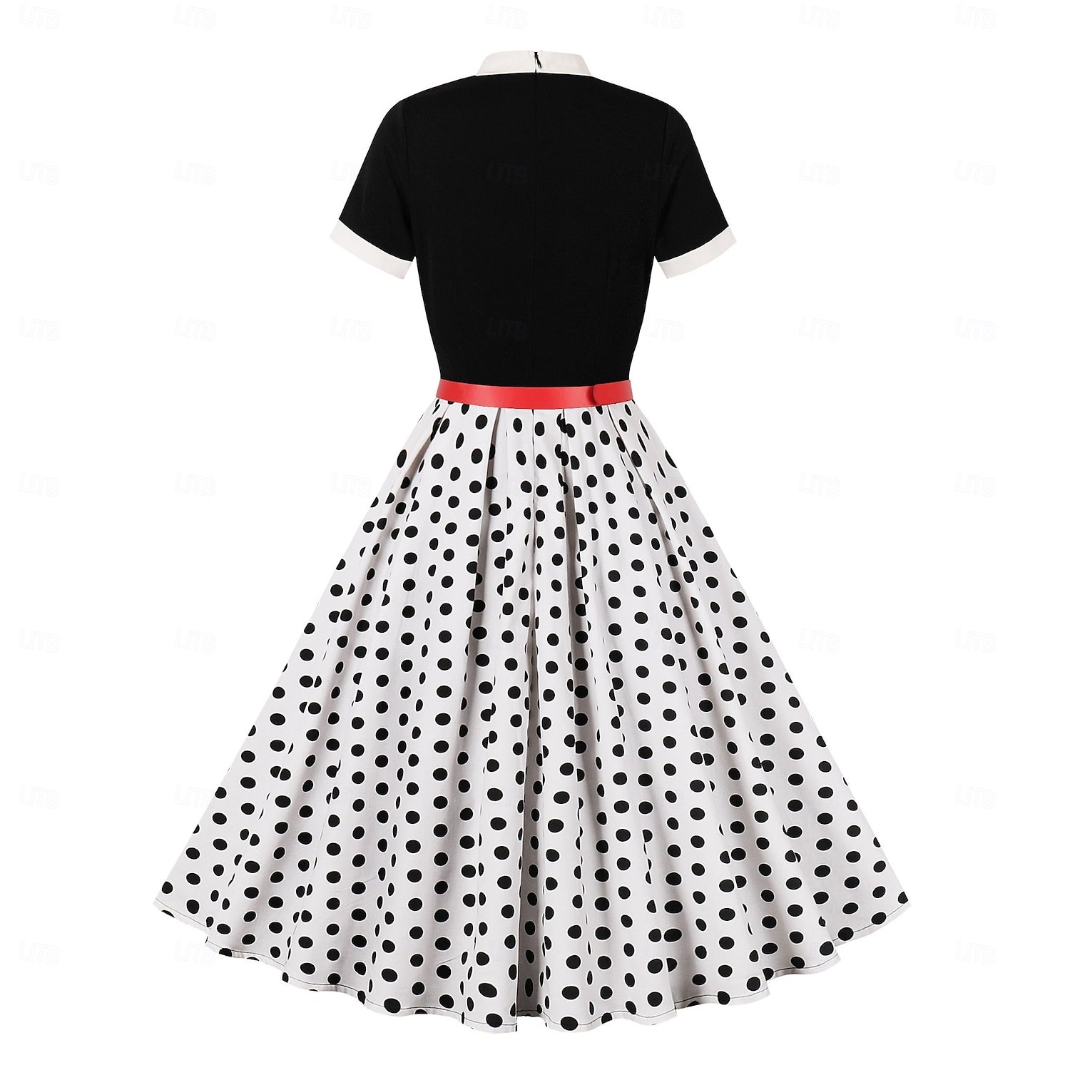 Retro Vintage Anos 50 Hepburn Vestidos Floral Poá Linha A Decote Redondo Fantasia Mulheres Carnaval Ano Novo Baile de Máscaras Casual / Diário Festa de Solteira Adulto Vestido de 2026 por $39.99 –P15