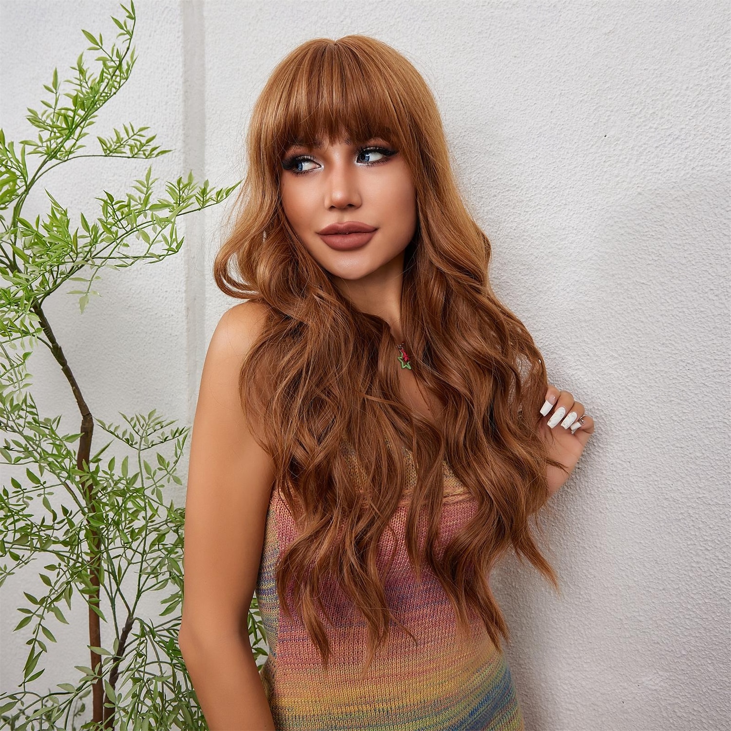 Synthetische pruiken Gekruld Golvend Strakke pony Met pony Machinegemaakt Pruik 66.0 cm Lichtbruin Synthetisch haar Dames Schattig Cosplay Feest Lichtbruin 2025 - $27.99 –P9