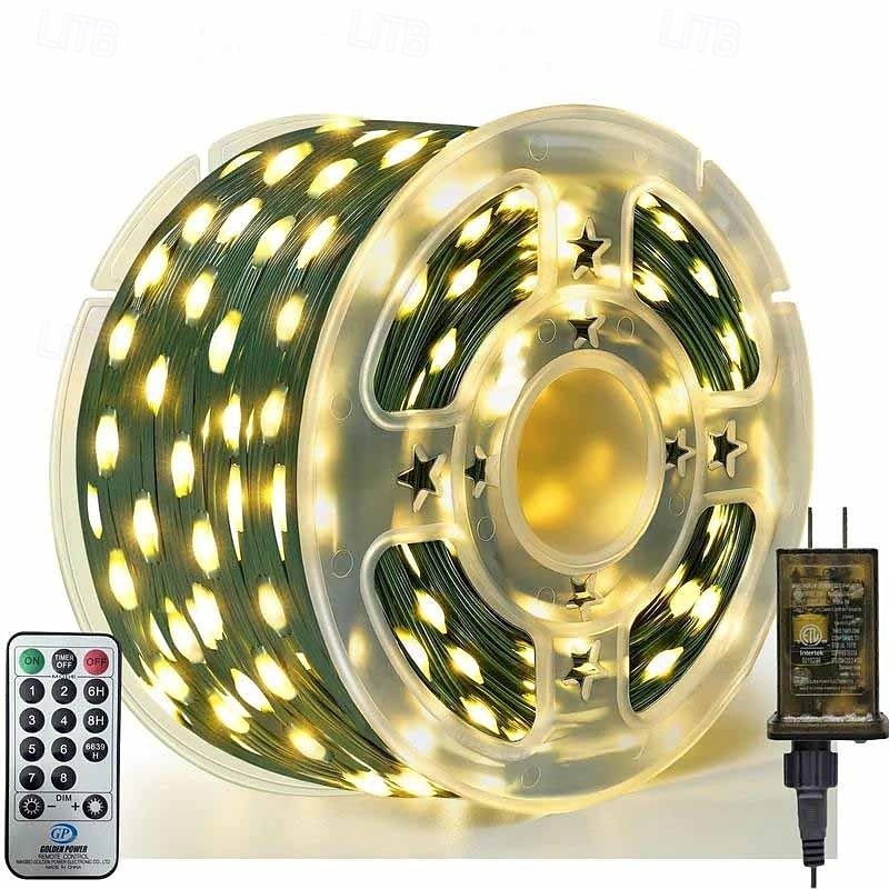 100m 1000 luci a LED per Natale, luci a stringa in filo di pelle impermeabile con telecomando, bassa tensione, perfette per decorazioni natalizie per esterni e interni del 2025 a $25.99 –P2