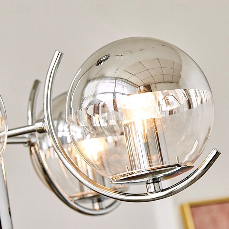 nordischer kreativer Chrom-Deckenleuchter moderner Chrom-LED-Deckenleuchter Kunstausstellung Pendelleuchten galvanisiertes Gehäuse LED-Beleuchtung 3/4/5 Lichtköpfe 110-240V 2025 - $364.91 –P5