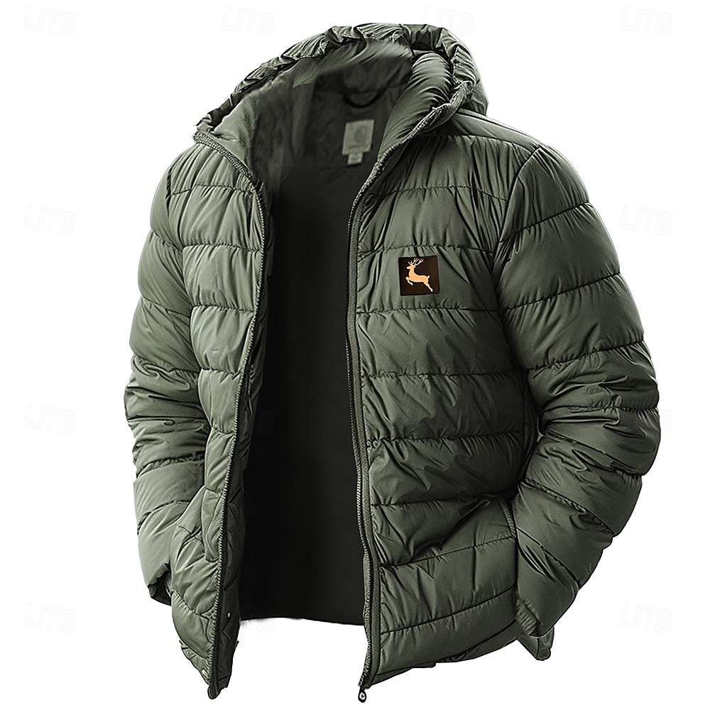 Homens Gráfico Rena Natal Baixa Casaco puffer Prova-de-Água Leve Casual Ao ar livre Diário Feriado Imprimir Outono Inverno Com Capuz Manga Longa Vermelho Azul Royal Verde Tropa de 2025 por $58.99 –P2