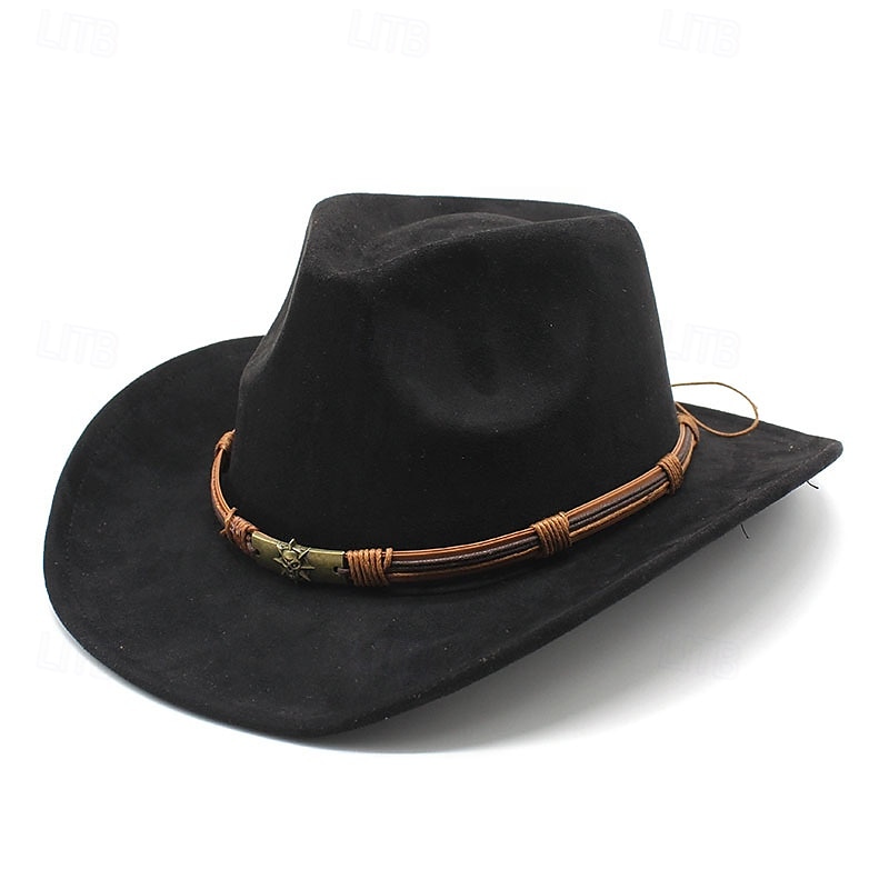 Men's Kentucky Derby Hat Sun Hat Cowboy Hat Fedora Trilby Hat Black Red Polyester Vintage Style Fashion 18th Century State of Texas Daily Theme Party Solid / Plain Color Sunscreen Cosplay 2025 - $18.99 –P7