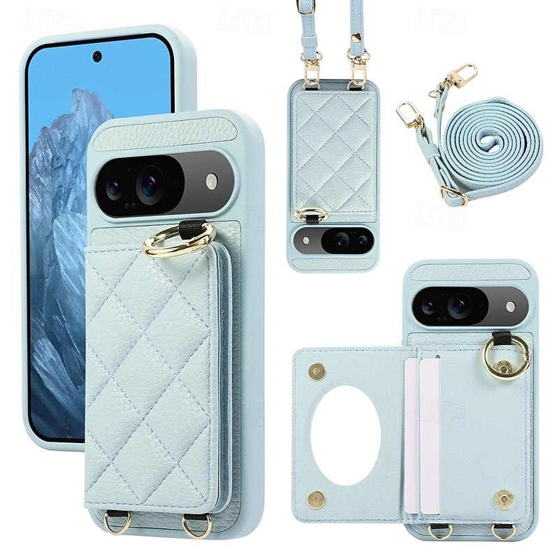 2025年 電話 ケース 用途 ピクセル9プロ ピクセル9プロXL Pixel 8 Pro Pixel 8 ピクセル9 バックカバー スタンド付き ストラップ付き カード挿入口 レトロ風 TPU PUレザー コレクション – $23.99 –P10