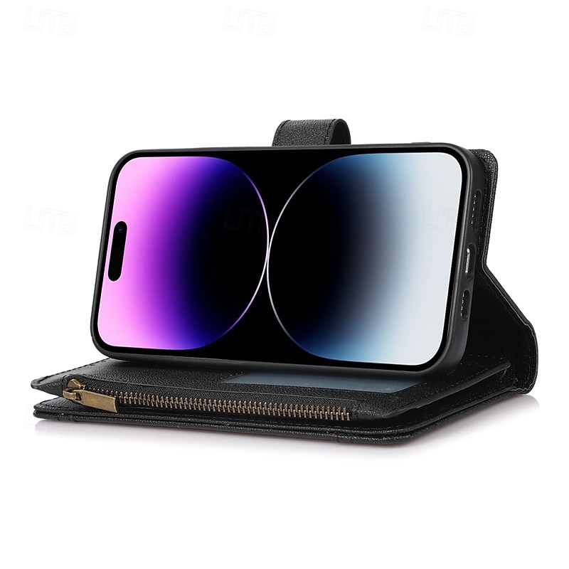telefon Kılıf Na iPhone 14 Pro Max Plus iPhone 13 12 11 Pro Max Odwróć okładkę Z podpórką z paskiem na nadgarstek Gniazdo karty Retro TPU Skóra PU 2025 - $19.99 –P17