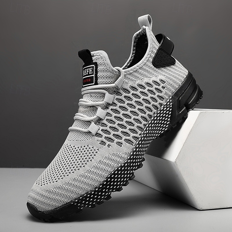 tênis esportivos respiráveis verde neon masculino – tênis de corrida de malha leve com sola acolchoada de 2025 por $42.99 –P1