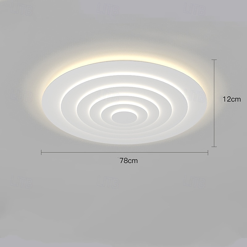 plafoniera a led con design ondulato rotondo bianco stile lampada da soffitto 45/60/78cm 36w del 2025 a $245.19 –P5