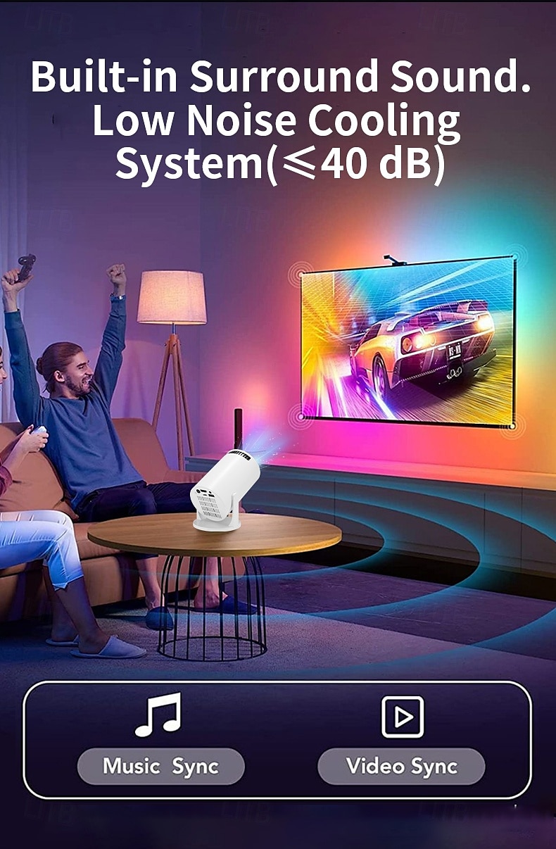 LED Мини-проектор Встроенный динамик Ручная фокусировка Видеопроектор для домашнего кинотеатра Синхронизация экрана смартфона 1080P (1920x1080) 50 lm Android 10.0 Совместим с USB 2025 - $63.99 –P9