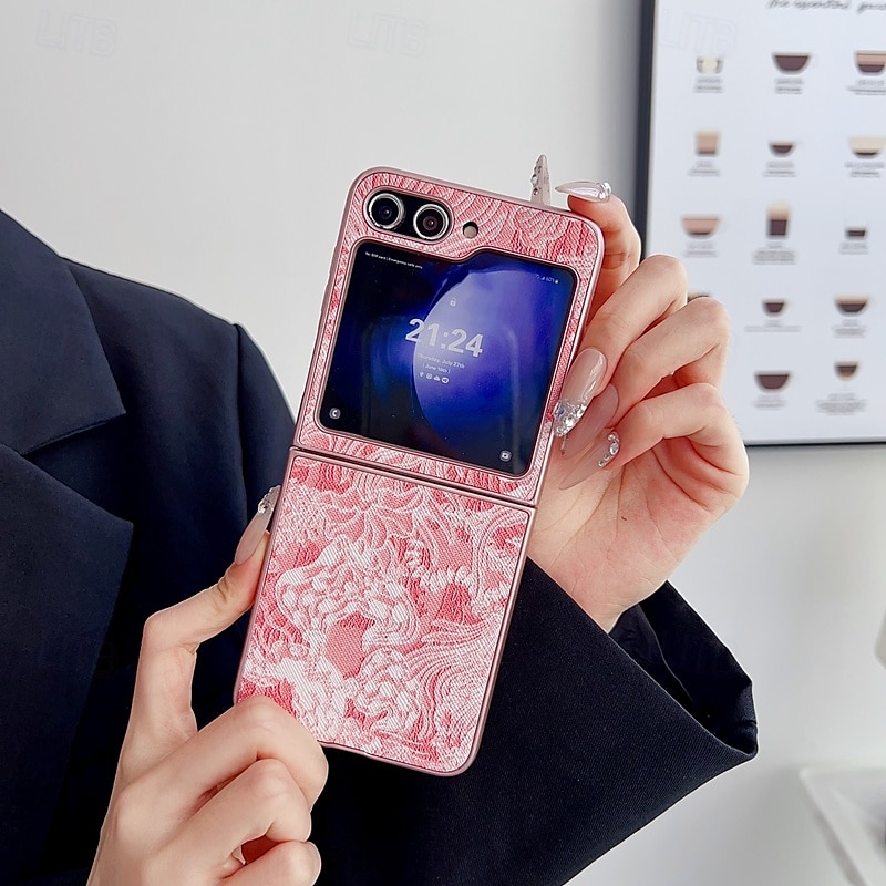 Phone Case For Samsung Galaxy Z Flip 6 Z Flip 5 Z Flip 4 Z Flip 3 Back Cover Shockproof Retro PC PU Leather 2025 - $16.99 –P13