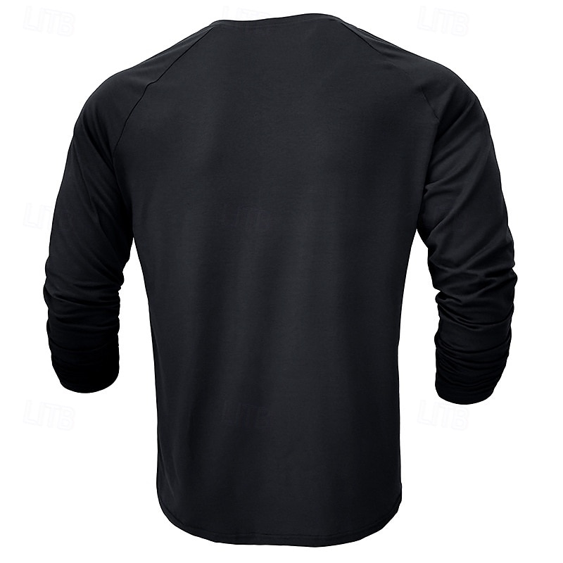 Herren Henley Shirt T-Shirt langarmshirt Glatt Henley Strasse Urlaub Langarm Vintage-Stil Bekleidung Modisch Designer Basic 2025 - $23.99 –P3