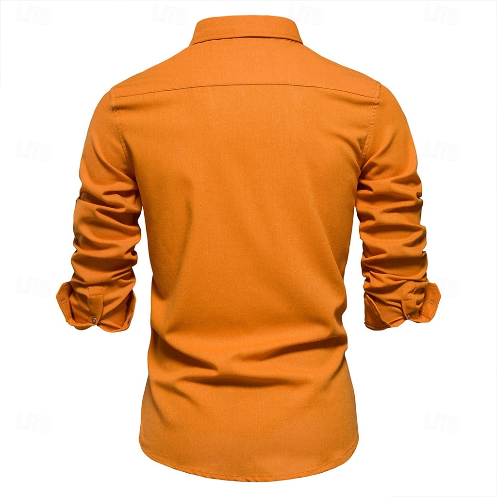 Homens Saia Camisa casual Tecido Casamento Ao ar livre Azul Manga Longa Aberto para a Lateral Inverno Primavera & Outono Roupa Bolsos de 2026 por $26.99 –P3