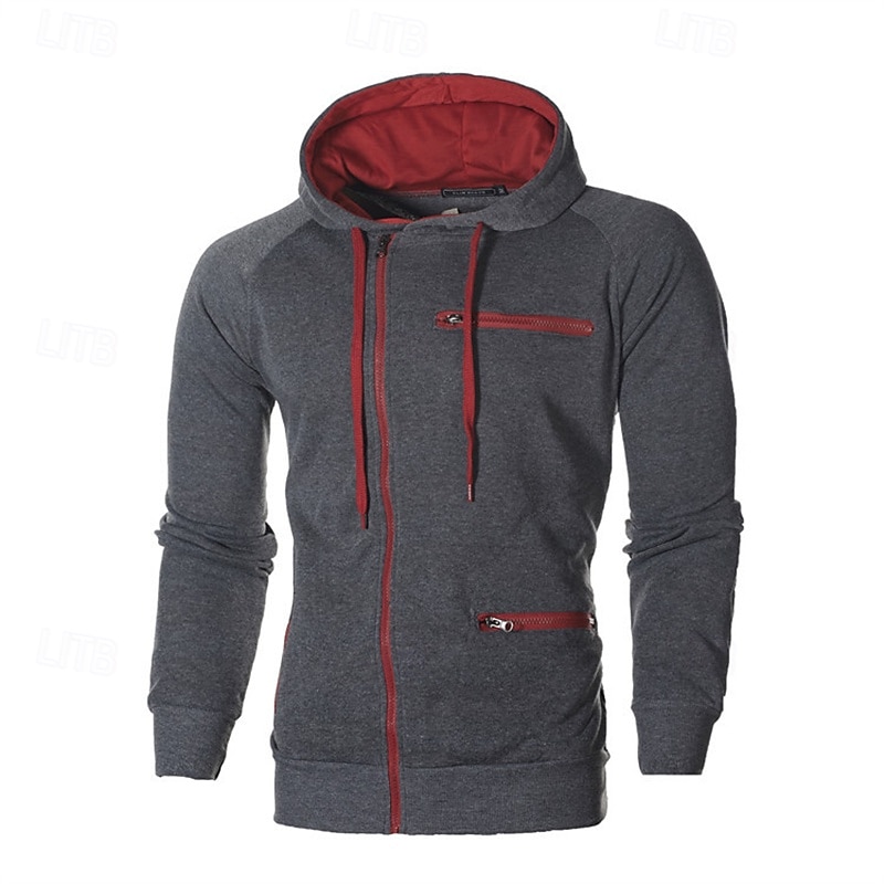 Homme Sweat à capuche zippé Sweat à capuche en molleton Noir Blanche Vin Chameau Gris foncé Capuche Bloc de couleur Fermez Patchwork Sport & Loisir du quotidien Vacances Polyester Vêtement de rue de 2025 ? $18.49 –P11