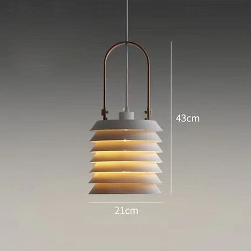 lampada a sospensione in metallo lampada a sospensione moderna di metà secolo luci a sospensione in ferro bianco con strato design fienile lampadario nordico vintage per sala da pranzo 110-240v 21cm del 2025 a $150.99 –P3