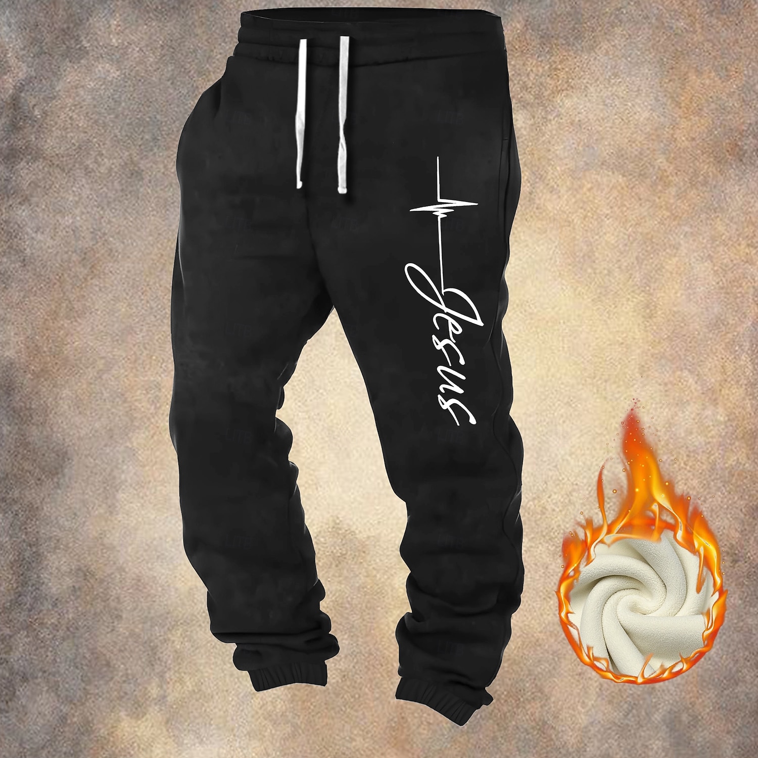 Per uomo Gesù Fede Pantaloni da tuta in pile Vita elastica con coulisse Vintage Casual All'aperto Casa Abbigliamento Quotidiano Tasca Termico Inverno Stampa 3D Nero Rosso Blu del 2026 a $44.99 –P5