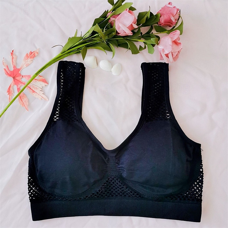 Women's Light Support Sports Bra Running Bra Open Back Bra Top Padded Fitness Leisure Sports Running Breathable Lightweight Soft Black White Pink Solid Colored 2025 - $9.99 –P6