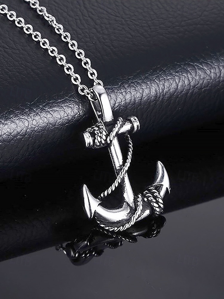 collana con ciondolo a forma di ancora da uomo - gioielli di moda in stile nautico per occasioni casual e formali del 2025 a $8.99 –P7