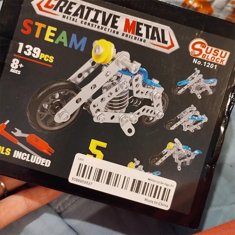 Motorcycle Stem Building Toys For Kids Metal Building Construction Model Kit 5 Variable Multi Shape Motorbike Steam Educational Toys (139PCS) Halloween/Thanksgiving Day/Christmas gift 2025 - $19.49 –P6