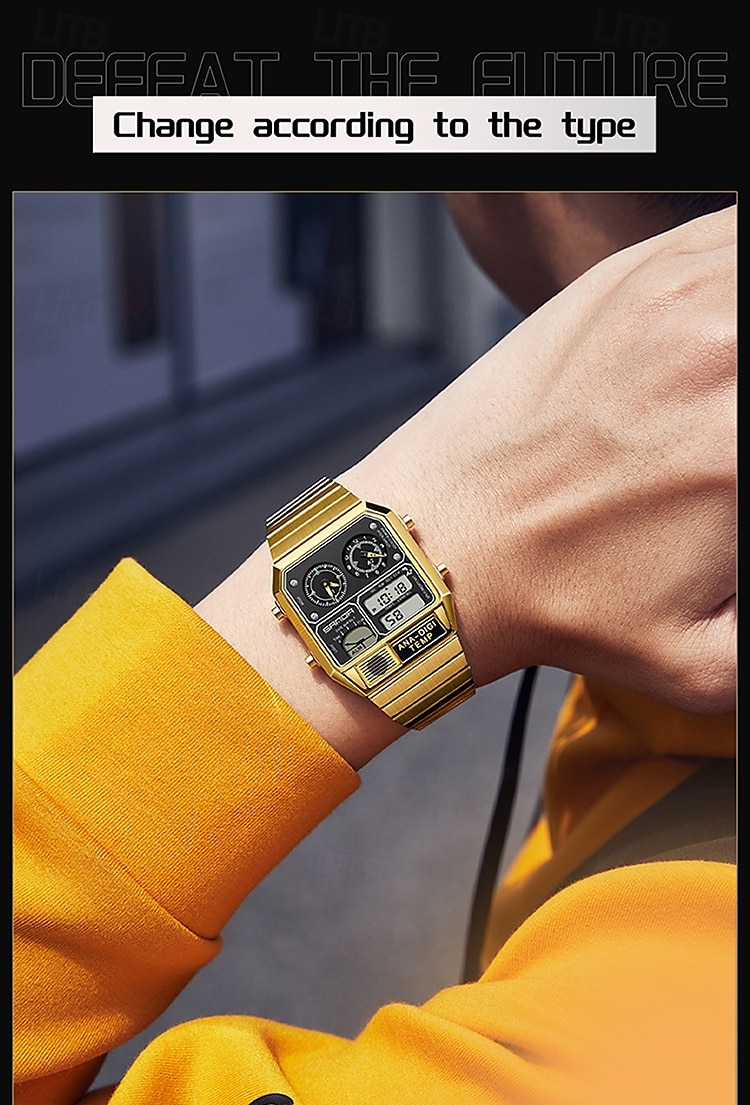 SANDA Men Digital Watch Sports Fashion Casual Business Minute Repeater Stopwatch Alarm Clock Waterproof Steel Watch 2026 - $48.99 –P15