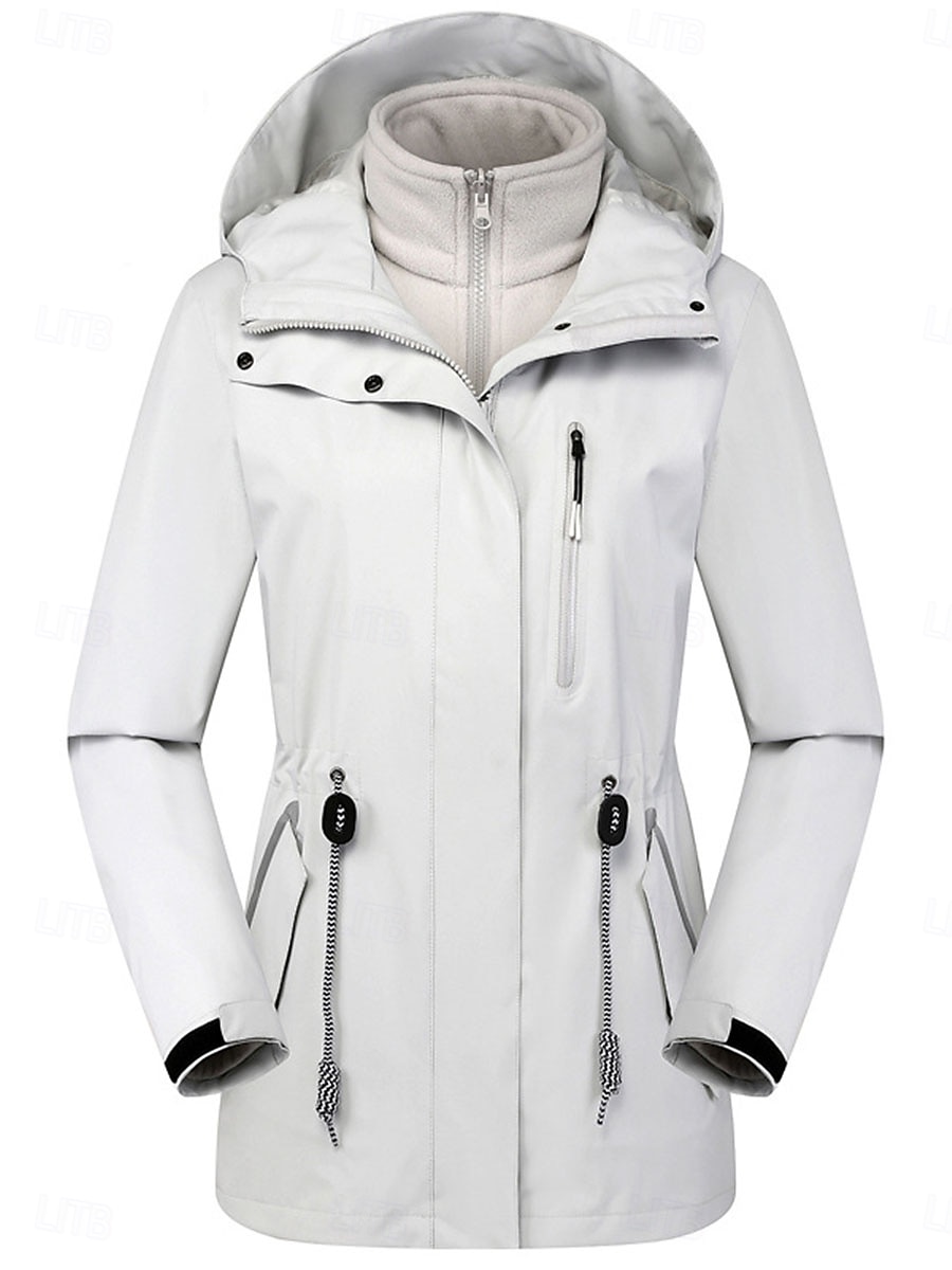 Women's Winter Jacket Outdoor Street Daily Wear Fall Winter Regular Coat Regular Fit Thermal Warm Breathable Stylish Casual Jacket Long Sleeve Plain with Pockets Full Zip Pink Purple Gray 2025 - $157.99 –P3