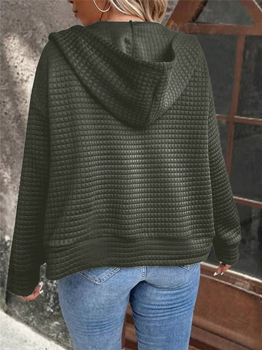 Damskie Zwykła kurtka Kurtka z kapturem Na zewnątrz Ulica Dzienne zużycie Jesień Zima Regularny Płaszcz Regularny Keep Warm Oddychający Elegancki Codzienny Kurtki Długi rękaw Równina Z kieszeniami 2025 - $27.99 –P6