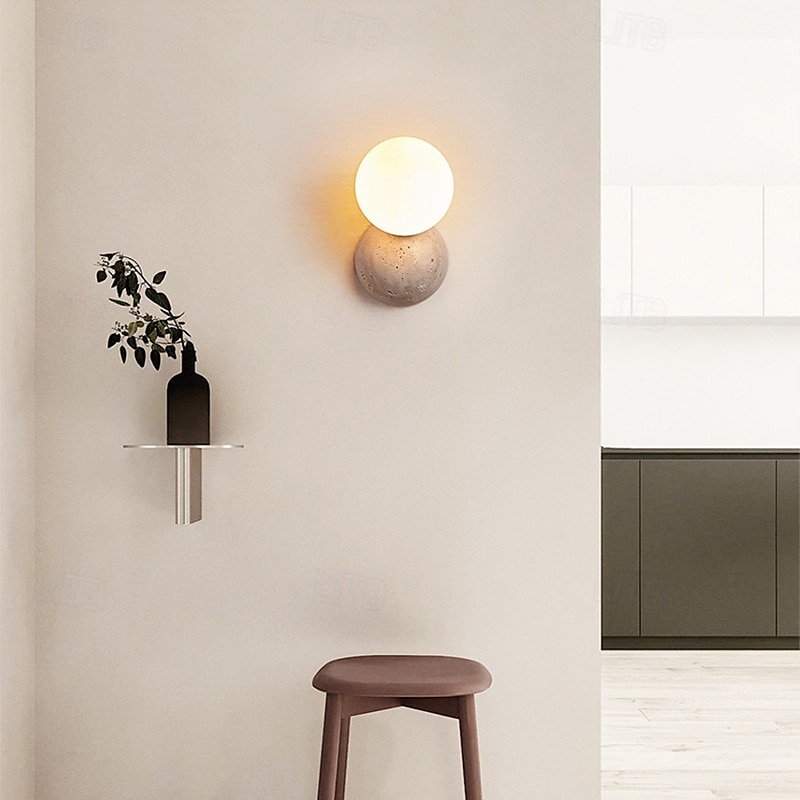 Apliques de pared de estilo japonés wabi-sabi, lámparas de pared con pantalla de vidrio lechoso, luces de pared de piedra 2025 - €59.99 –P7