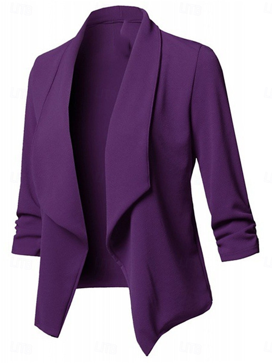 Damen Blazer Sakko Arbeit überdimensional Feste Farbe Atmungsaktiv OL-Stil Regular Fit Oberbekleidung Langarm Herbst Rosa S 2025 - $26.99 –P3