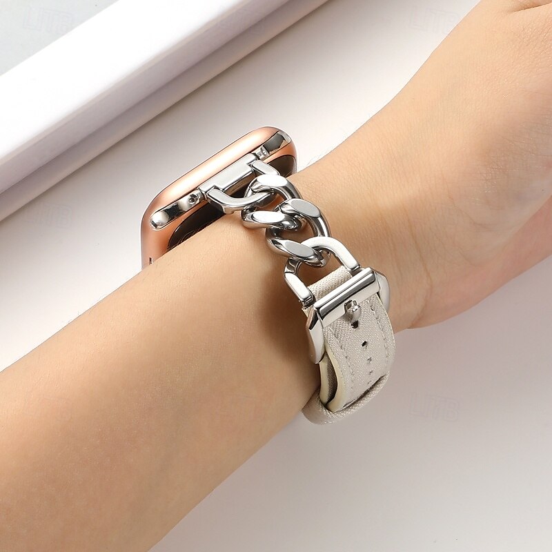 Solo Loop Συμβατό με Ζάντα ρολογιού Apple Watch 38mm 40mm 41mm 42mm 44mm 45mm 49mm Γυναικεία Ρυθμιζόμενο Ανοξείδωτο Ατσάλι Ύφασμα Ανταλλακτικό λουράκι ρολογιού για iwatch Ultra 2 Series 9 8 7 SE 6 5 2025 - $19.99 –P5