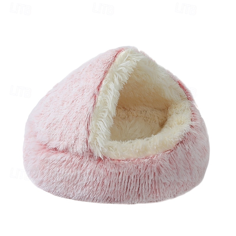 pat calmante pentru câini gogoși  & pat pentru pisici, pat rotund lavabil anti-anxietate, pat pufos pentru câini, pat confortabil pernă pentru cățeluș mic 2025 - $20.99 -P12
