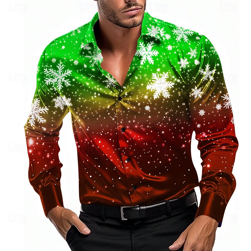 Herenoverhemden, carnaval, overhemden, casual, lange mouwen, winter