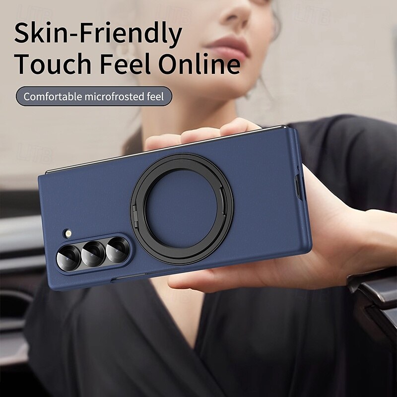 Phone Case For Z Fold 7 Z Fold 6 Z Fold 5 Z Fold 4 Z Fold 3 Back Cover with Stand Holder with Screen Protector Magnetic Retro PC Metal 2025 - $25.99 –P5