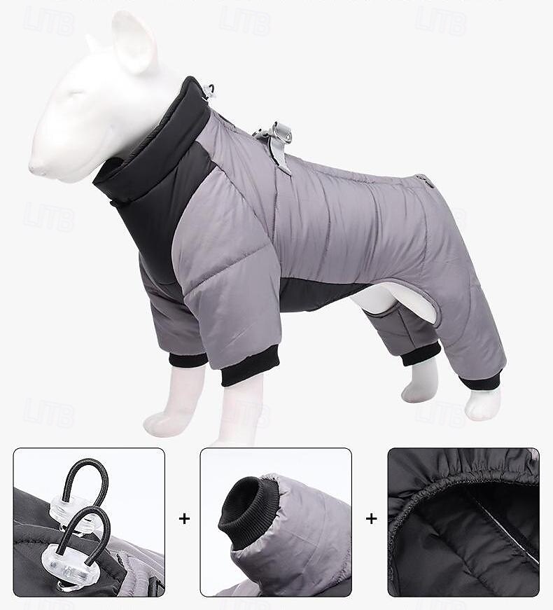 Dog Coat Jacket Puffer Jacket Winter with Harness Winter Reflective Windproof Warm Water-Resistant Outdoor Small Medium 2025 - $20.99 –P3