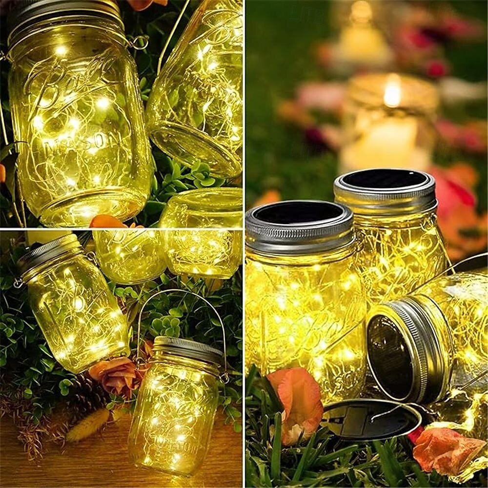 6 τμχ 2m ηλιακά φωτάκια φαναριού led, 20 led φωτάκια κήπου για χριστουγεννιάτικο γάμο & διακόσμηση εξωτερικού χώρου ζεστό λευκό, λευκό, μωβ, ροζ, κόκκινο, πράσινο, μπλε και κόκκινο χρώμα πηγής 2025 - $39.99 –P10