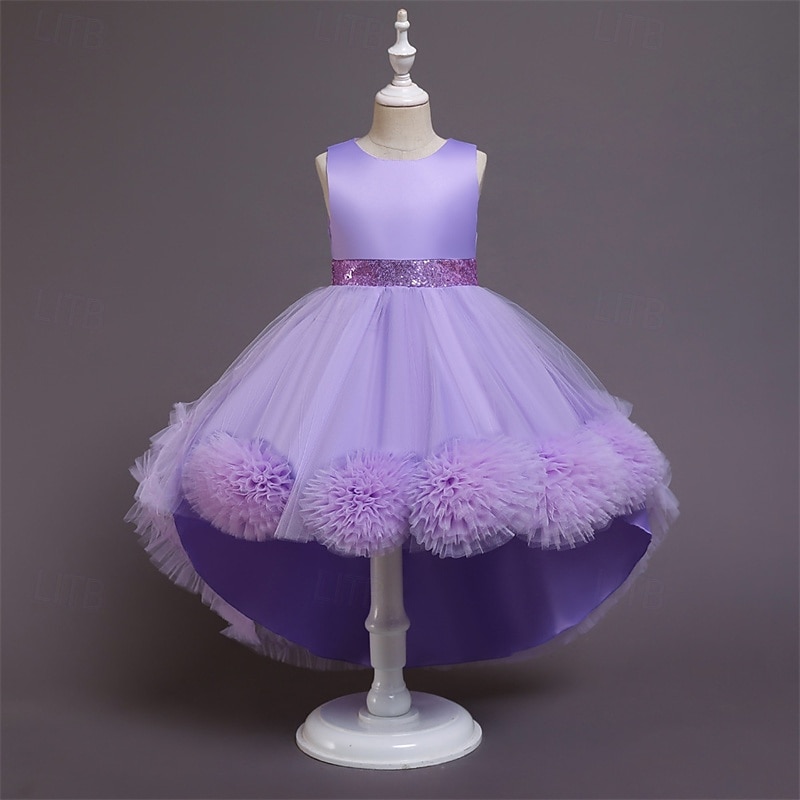 Bambino Da ragazza Vestito da festa Tinta unica Senza maniche Prestazioni Compleanno Retato Bellissimo Dolce Poliestere Asimmetrico Vestito da festa Vestito svasato Abito linea A Estate 4-12 anni del 2025 a $39.99 –P18