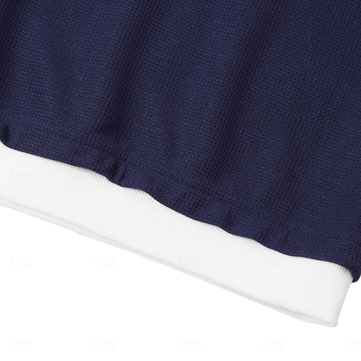 Herren Waffel T-Shirt Pullover Sweatshirt T-Shirt Langarmshirt Langarm Rundhalsausschnitt Frühling & Herbst Einfach Mode Designer Basic Mode Falscher Zweiteiler Urlaub Straße Ausgehen Dunkelbraun 2025 - $28.99 –P5