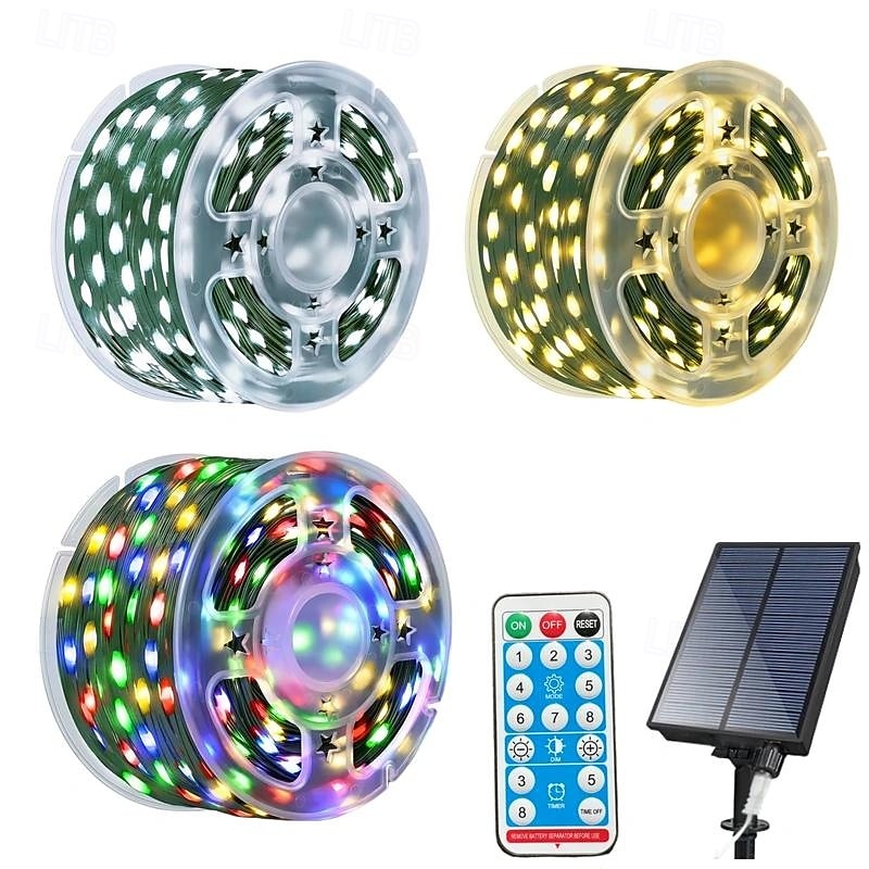 קבלת פנים אלגנטית למסיבת חתונה 30 מ' 300 led סולרי מחרוזת פיות - חוט עור עמיד למים לעיצוב גינה חיצונית 2025 - $39.99 –P1