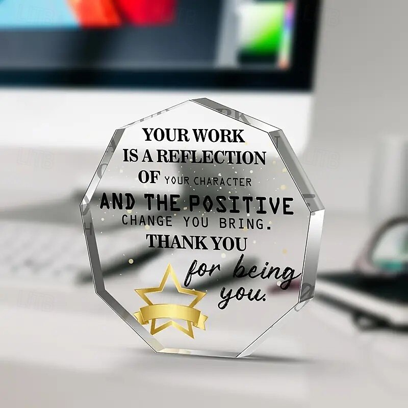 Octagonal Acrylic Award, Inspirational Quotes Gift for Colleagues, Boss, and Friends, Appreciation Desk Decor, Retirement Keepsake, Office Desk Accessory 2025 - $9.99 –P1
