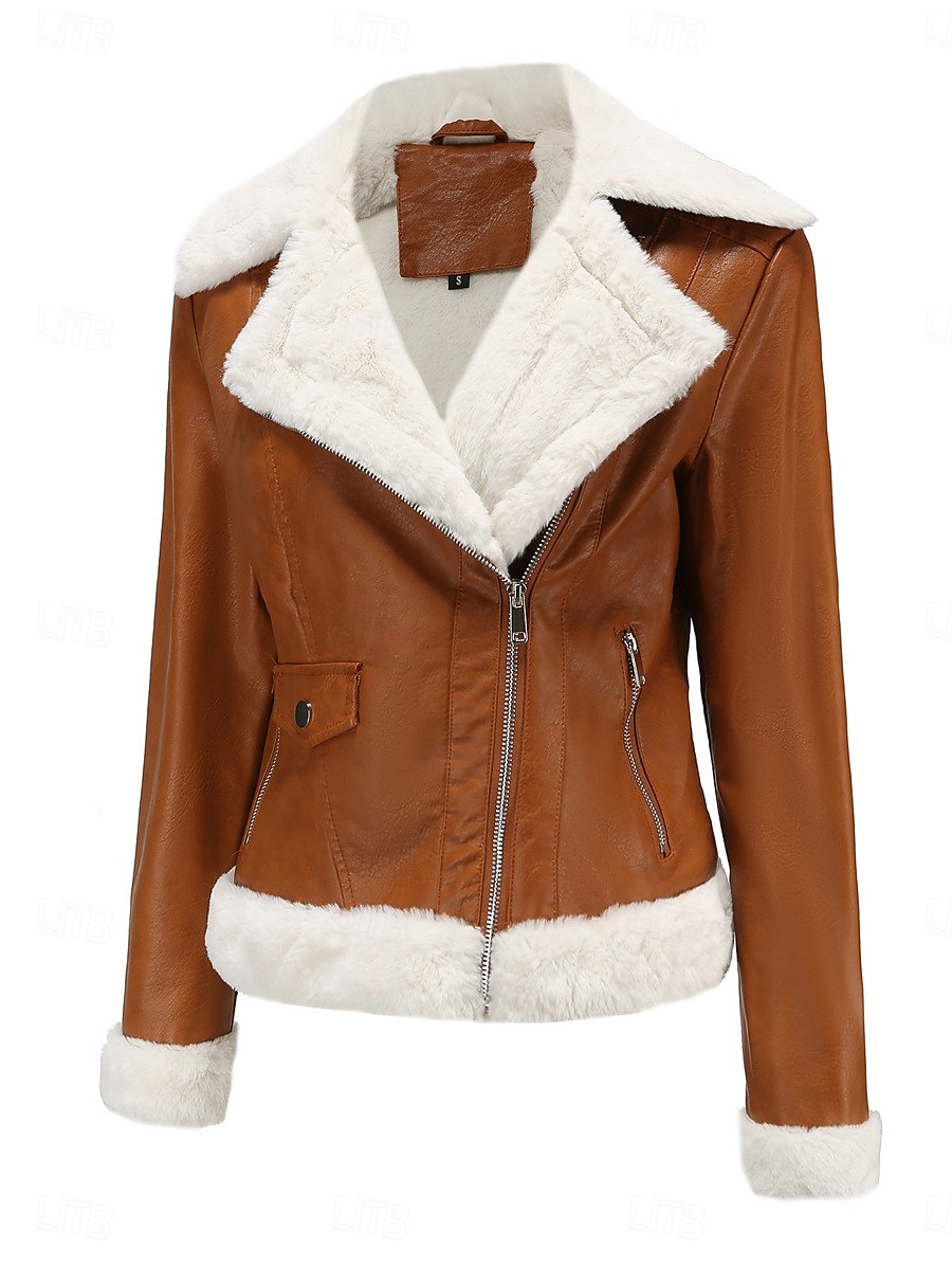 Per donna Giacca invernale Giacca in pile Tenere al caldo Traspirante Cerniera Tasche In pile Informale Liscio Da mare Strada Da tutti i giorni Per uscire Cerniera Corto Collo ripiegabile Standard del 2025 a $57.99 –P5