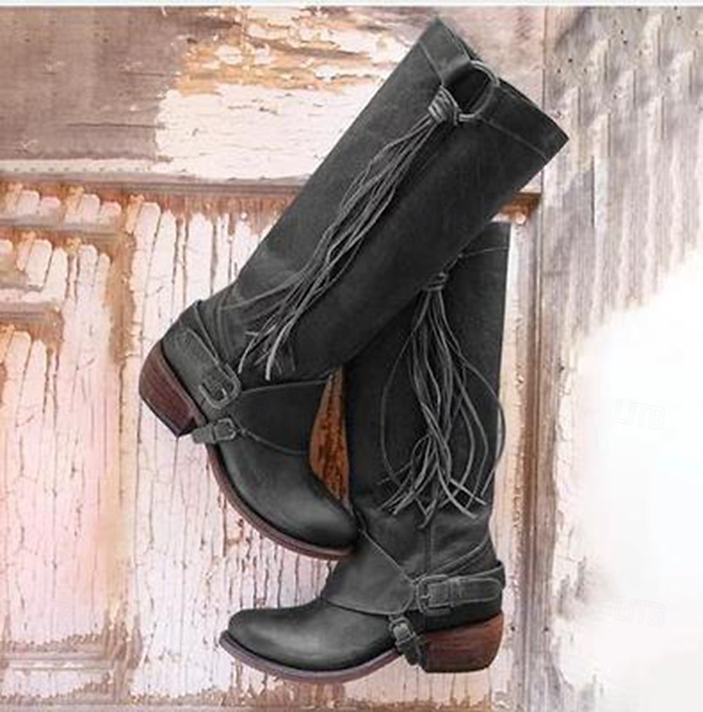 Retro Antiguo Medieval Renacimiento Zapatos bota vaquera Botas planas de jazz Pirata élfico Color sólido Hombre Mujer Pirata Víspera de Todos los Santos Carnaval Mascarada Rendimiento Casual Diario 2025 - $44.99 –P1