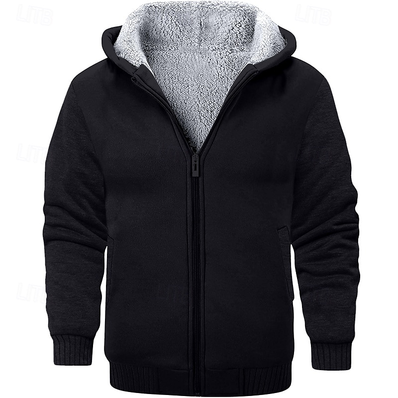 Per uomo Felpa con cappuccio Felpa con cappuccio a zip intera Felpa con cappuccio in pile Rosso bordeaux Nero Rosso Blu marino Grigio chiaro Con cappuccio Liscio Sportivo Giornaliero Per eventi del 2025 a $37.99 –P6