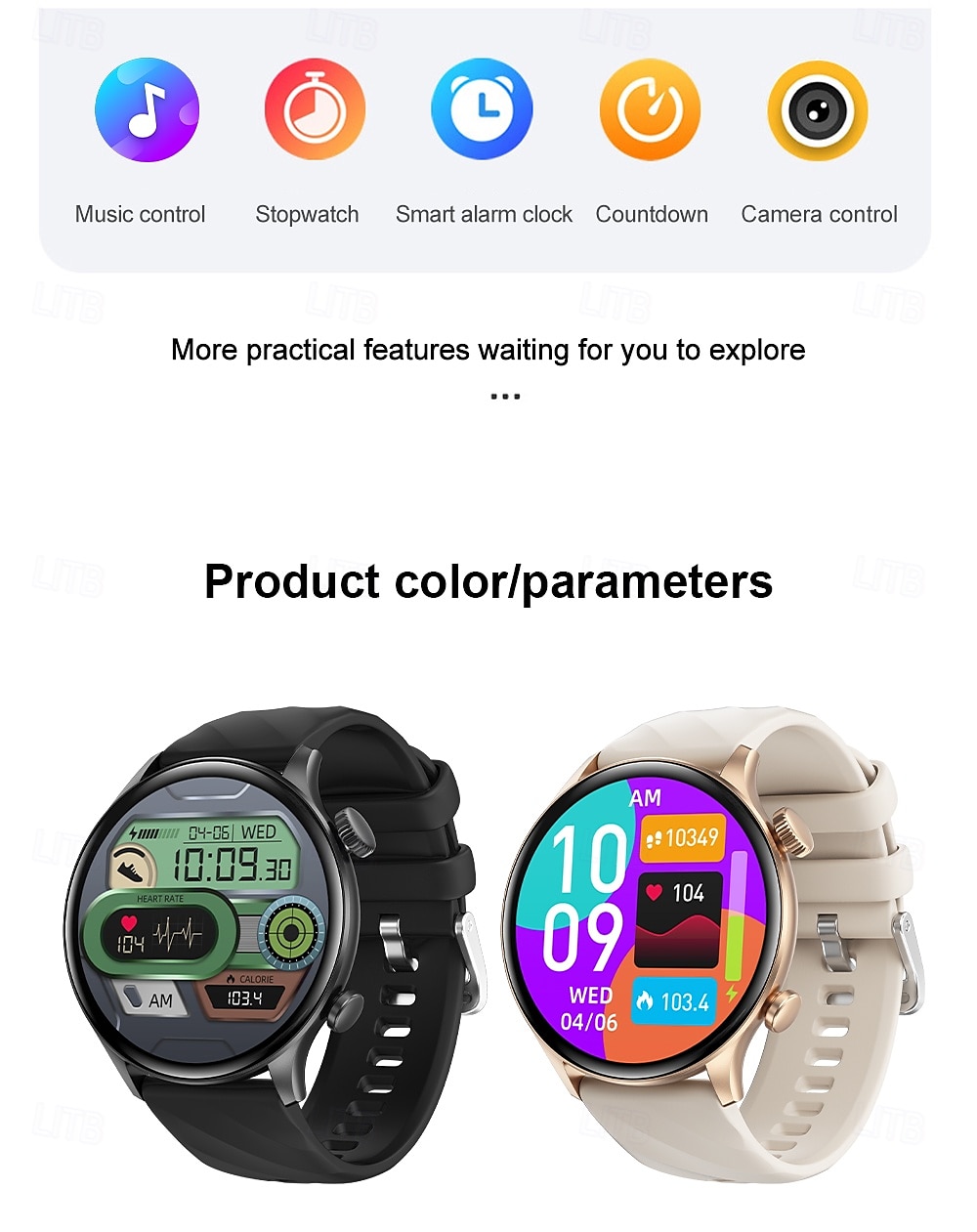 696 ZW63 Smart Watch 1.39 inch Smart Band Fitness Bracelet Bluetooth Pedometer Call Reminder Sleep Tracker Compatible with Android iOS Women Men Hands-Free Calls Message Reminder IPX-0 46mm Watch Case 2025 - $36.99 –P17