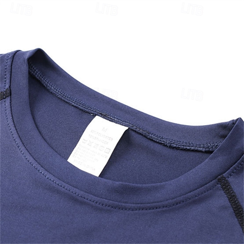 Men's Running T-Shirt Compression Shirt Long Sleeve Tee Tshirt Casual Athleisure Fall Breathable Quick Dry Gym Workout Running Walking Sportswear Activewear Solid Colored Black White Blue 2025 - $16.99 –P7