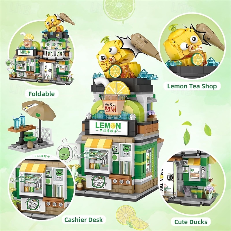 Street View Lemon Tea Shop Mini Building Blocks MOC Creative Building Toys Model Set for Girls 6-12 Years Old 796 PCS Simulation Architecture Construction Toy Gift Idea for Kids Adults 2025 - $31.99 –P6
